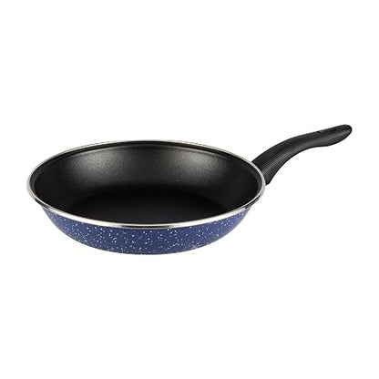 Ekco | Batería de Cocina 9 Pzas Acero Esmaltado para Inducción Azul | Compatible con inducción, Tapas de vidrio, Fácil limpieza, Asas ergonómicas, Calentamiento uniforme, Alta durabilidad