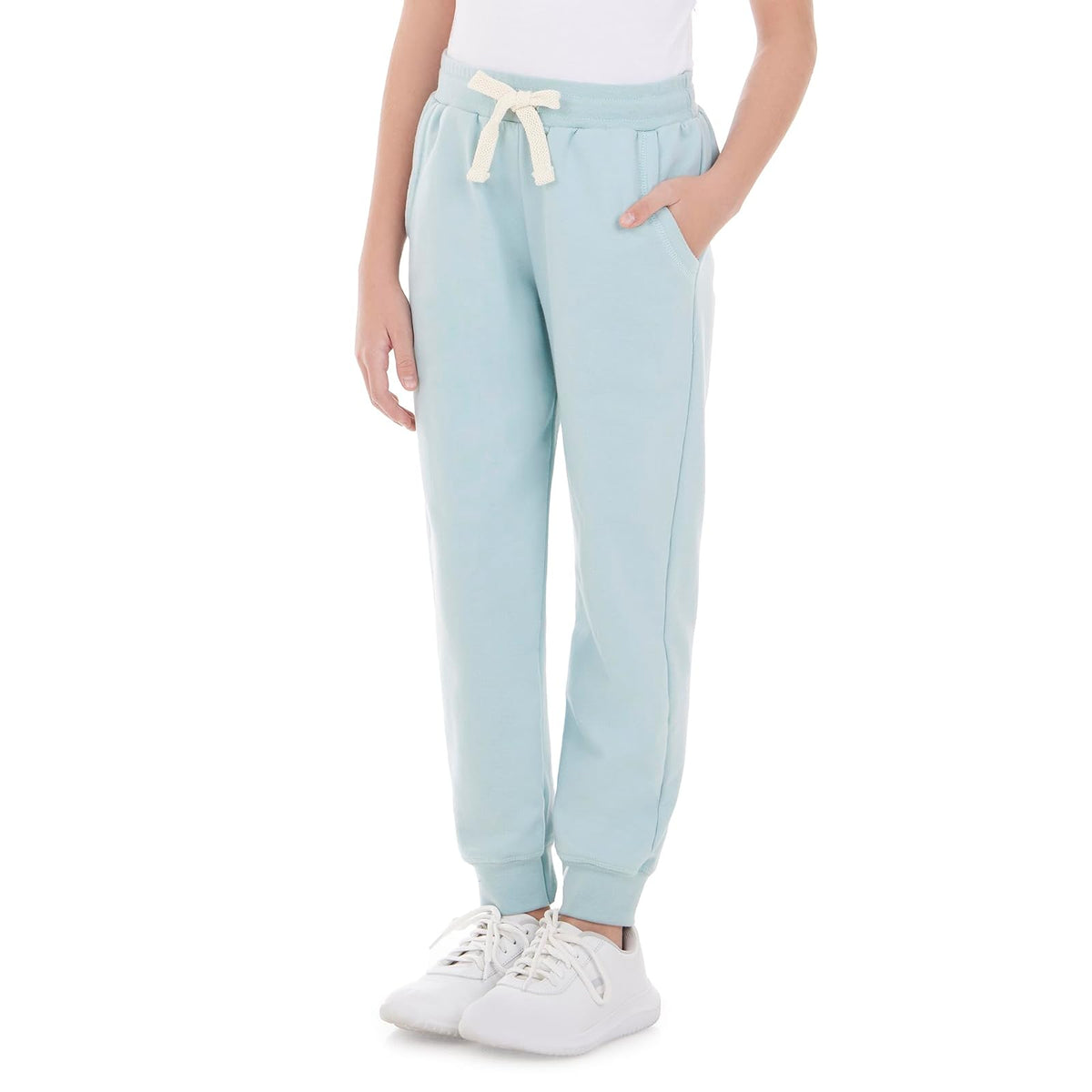 Optima Jogger de Algodón Tipo French con Cordón Ajustable y Bolsos Laterales para Niña Infantil, Regular Fit