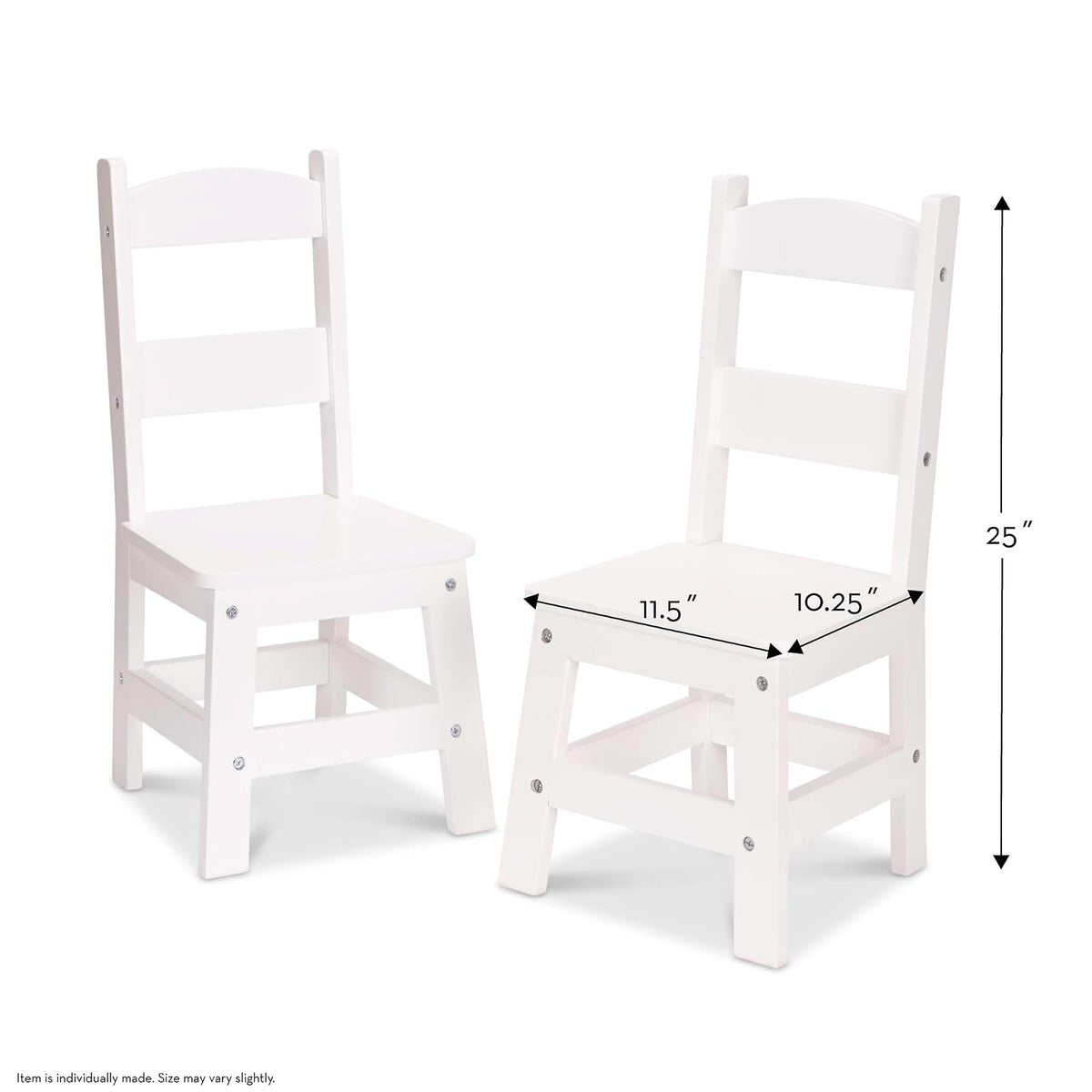 Melissa & Doug Wooden Chair Pair - White Children's Furniture