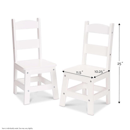 Melissa & Doug Wooden Chair Pair - White Children's Furniture