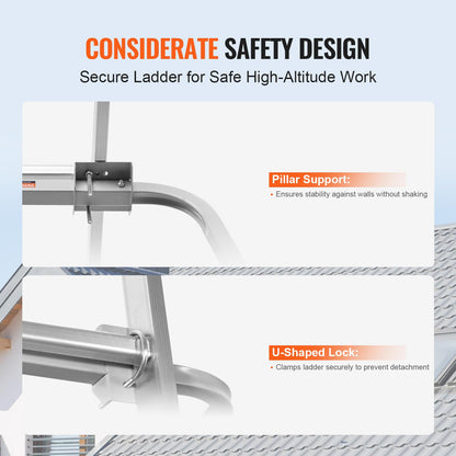 VEVOR Estabilizador de escalera, soporte de escalera, resistente para escalera, accesorios de escalera de pared, fácil de usar y amplia adaptabilidad y pies de goma antideslizantes, clasificación de