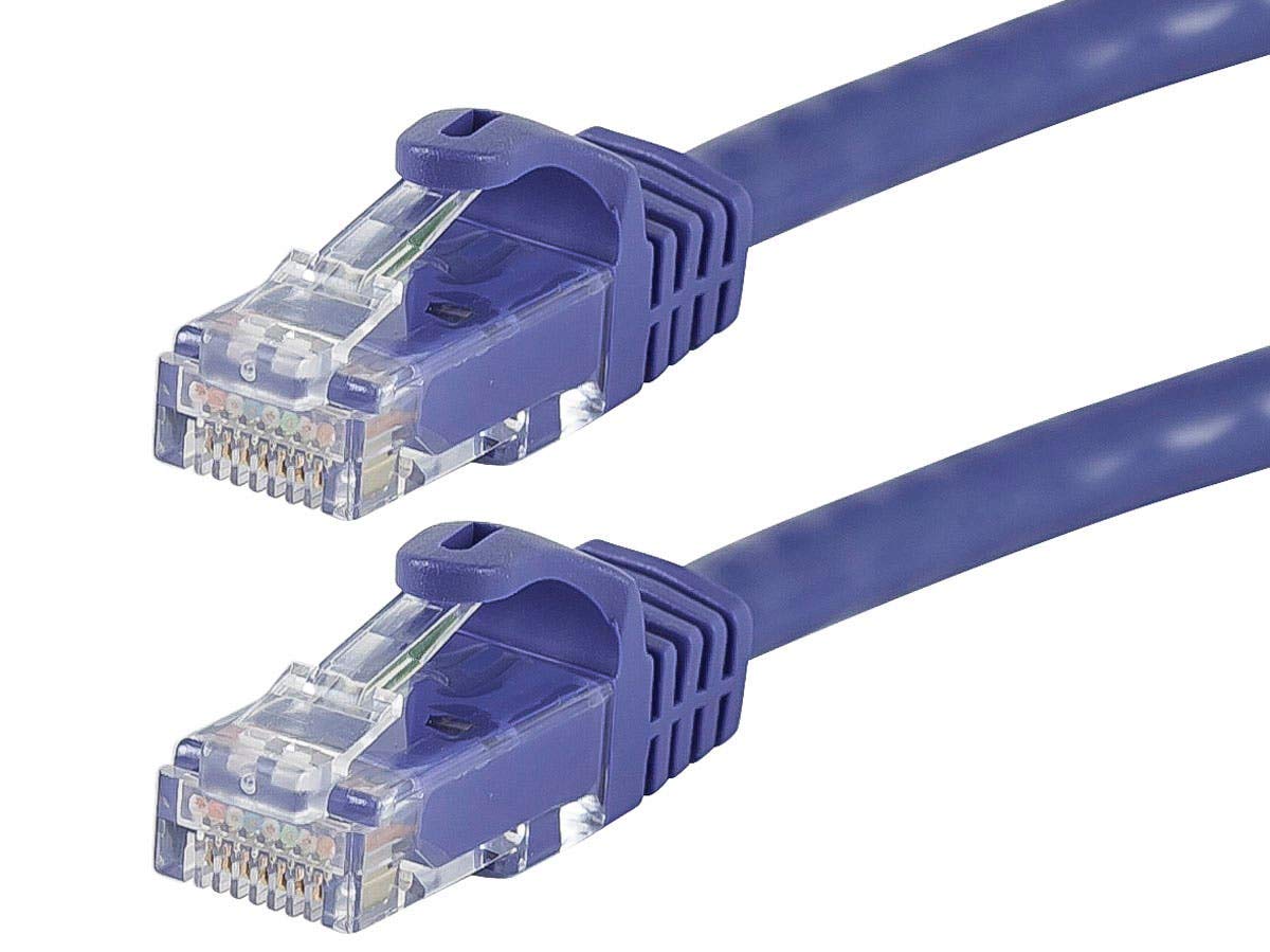 Monoprice Cable de Red Cat5e Flexboot RJ45 - Púrpura - 14ft