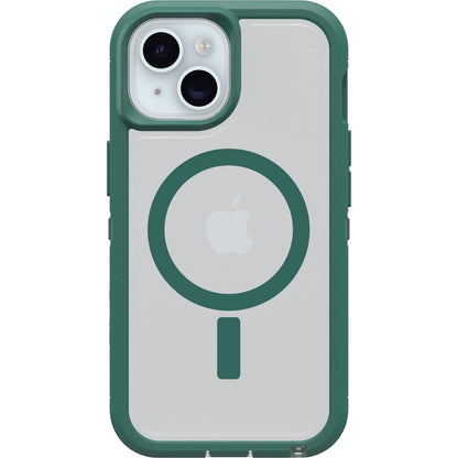 OtterBox Funda Transparente Defender XT iPhone 16e/15/14/13 - Terciopelo Evergreen - Transparente