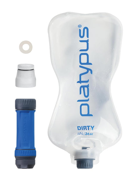 Platypus Quickdraw - Sistema de filtro de agua ultraligero de 1 litro, ConnectCap y gorra de bebida