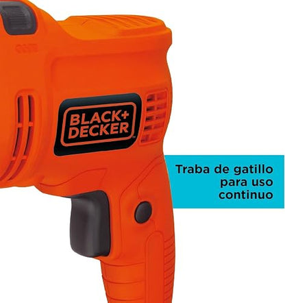 BLACK+DECKER Taladro Rotomartillo 3/8" 550W con Caja, TP550K | Taladro Rotomartillo 3/8" (10mm), 550W, Caja de Herramientas