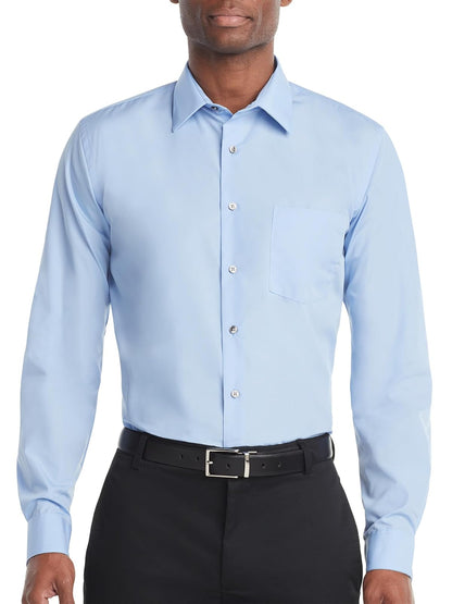 Van Heusen Camisa de Vestir Manga Larga para Hombre, Ajuste Regular - Azul (Cameo Blue) - 15cm Cuello 32cm-33cm Manga