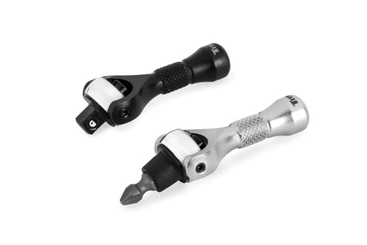 Titan 11332 Juego de 2 piezas: matraca nano de 90 dientes y destornillador de brocas con cabeza giratoria, cuadro de 1/4 pulgadas x 2-1/4 pulgadas (6.35 mm x 57.15 mm)