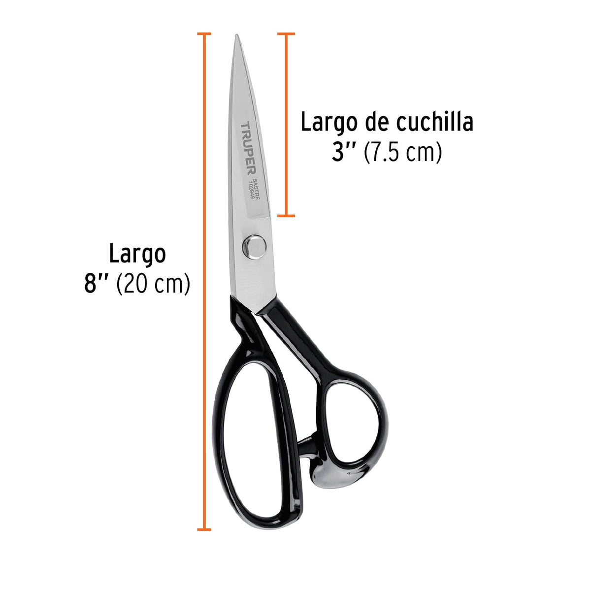 Truper TS-8, Tijera 8" para sastre cortes limpios y precisos