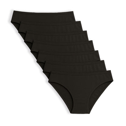 BODYcontrol Pantaletas Bikini de Algodón para Mujer - XL - NEGRO - SET 7