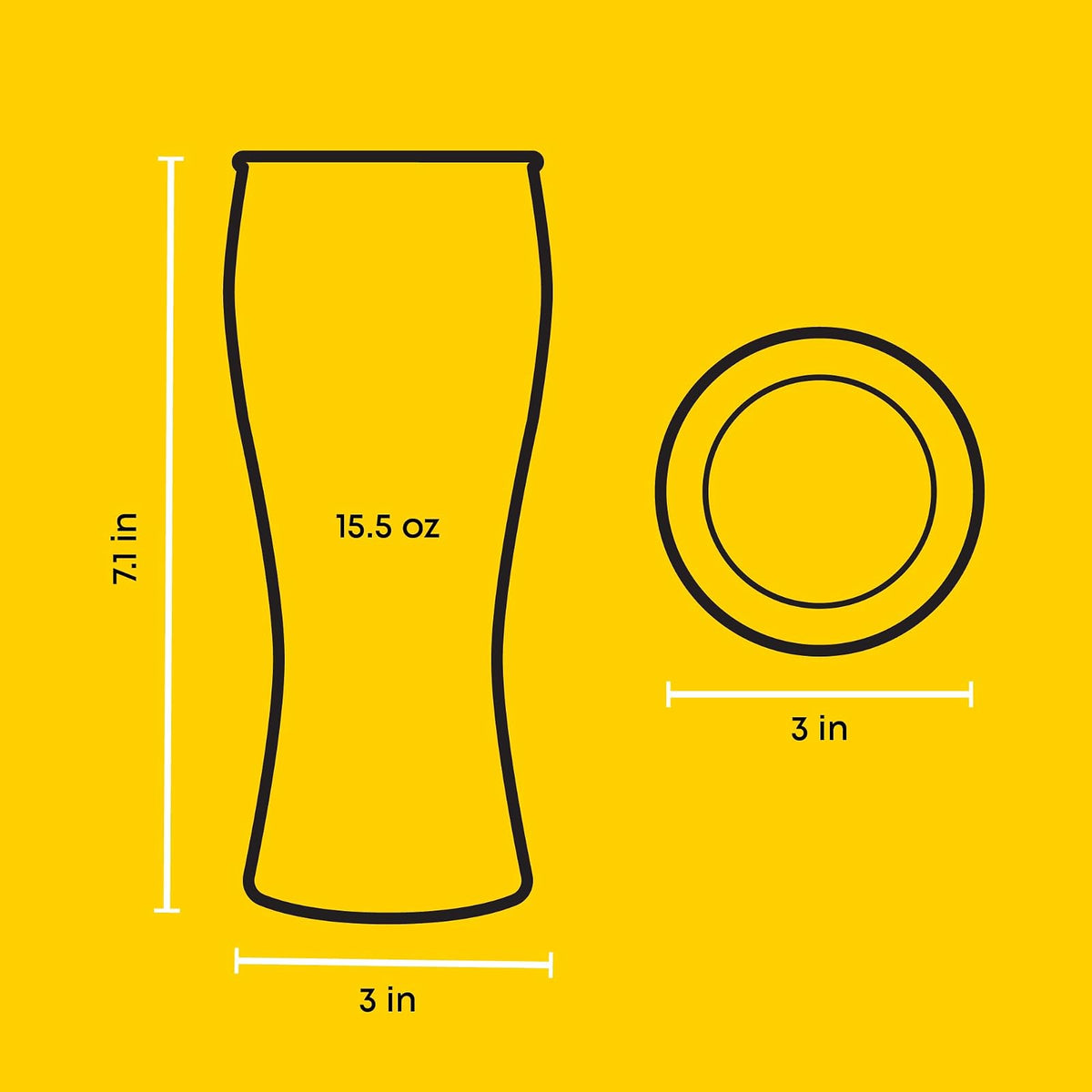 JoyJolt Callen Juego de 4 Vasos de Cerveza 439 ml