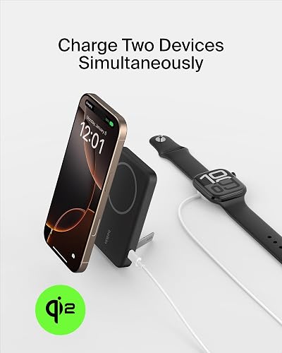 Belkin - Batería magnética con Qi2 de 15W y 5,000 mAh, Negro