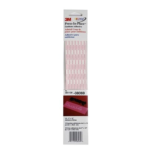 3M Press-In-Place Cinta Adhesiva para Emblemas 08069, 2 x 12 in, Paquete de 10