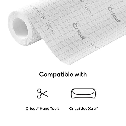 Cricut Joy Xtra Vinilo Transferencia Cinta de Transferencia (9.5 x 20 pies), Vinilo Transparente para etiquetas, manualidades y más, Compatible con la Mayoría de Vinil