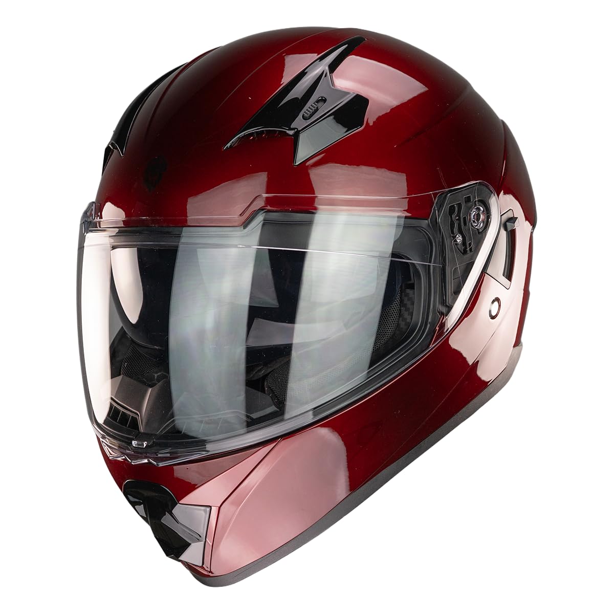 KOV Casco Beta Cherry Rojo Brillante Integral para Moto Certificado Dot