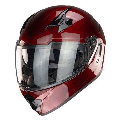 KOV Casco Beta Cherry Rojo Brillante Integral para Moto Certificado Dot