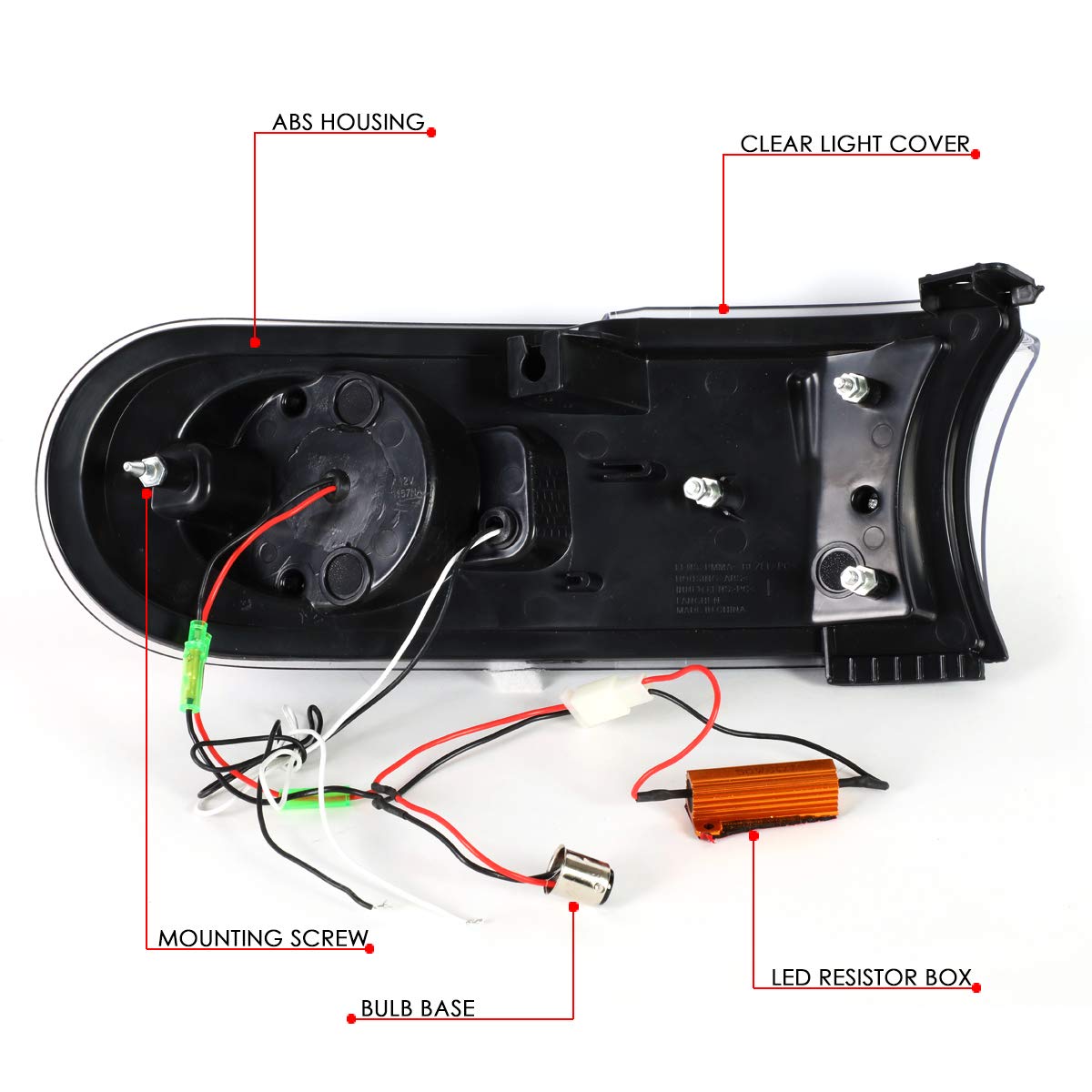 DNA Motoring BL-LB-FJC07-BK-CL1 LED DRL + Señal Giro Secuencial Luces Parachoques Delantero Esquina Negro