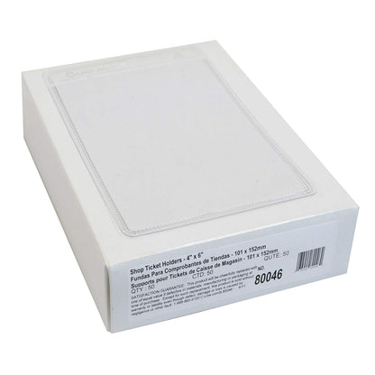C-Line vinilo tienda soportes de boletos, ambos lados transparente, 50 por caja, Apertura superior, NOT STATED, 4 x 6 in