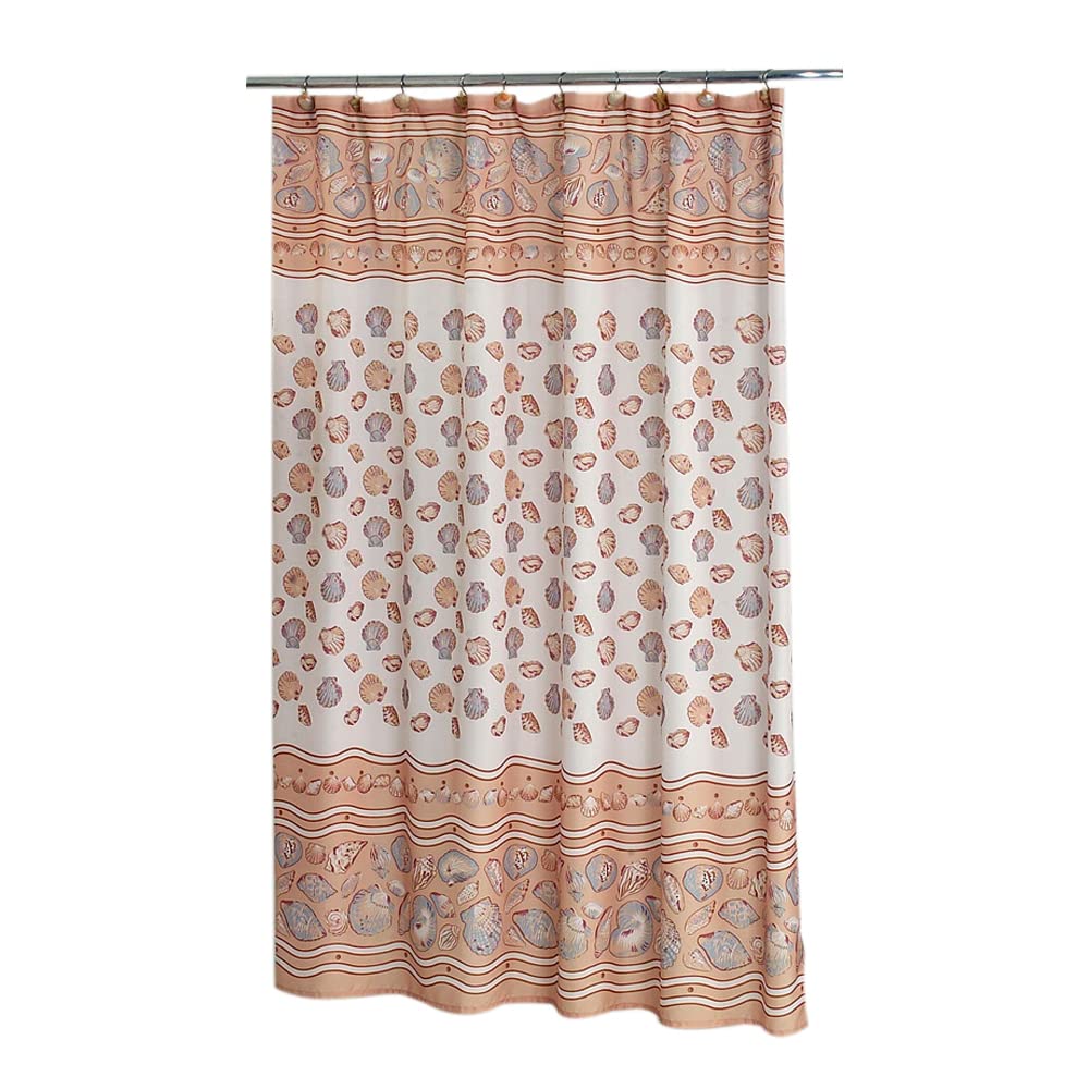 Carnation Home Fashions Cortina de Tela para Ducha, South Beach Ivory, 178 cm por 178 cm, 1