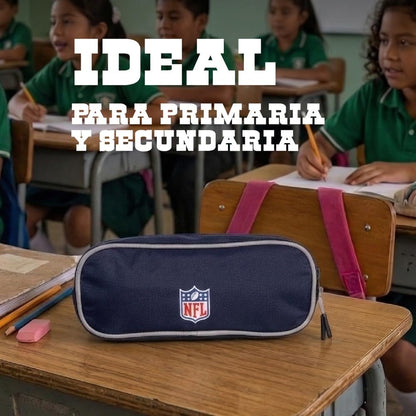 Truzt Lapicera NFL Dallas Cowboys Estuche Escolar Deportivo Niño Compartimento Sencillo Poliéster Resistente Azul