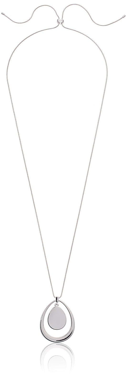 Nine West - Collar con Colgante Ajustable de Plata para Mujer