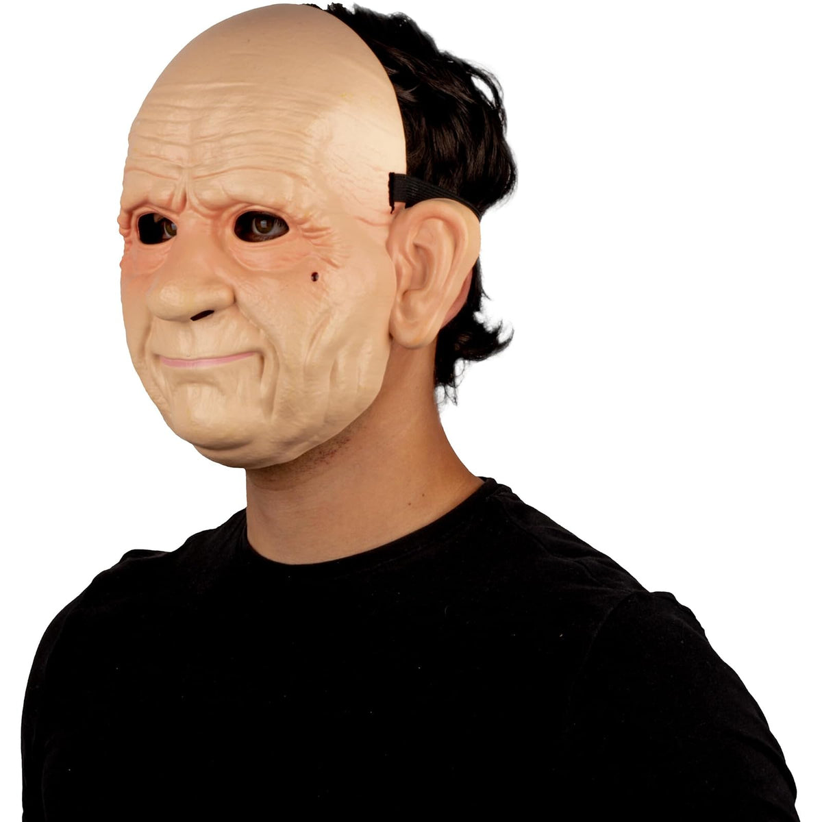 REV Viejito Máscara Plastica | Anciano de Plástico para Disfraz o Broma | Face Mask Ligera de PVC con Diseño Cómico y Detalle Realista de Arrugas | Unitalla Adulto Color Beige