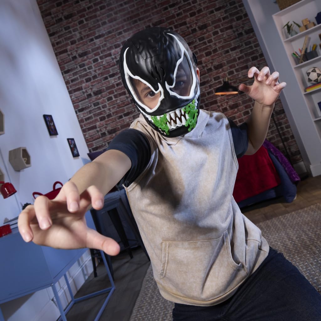 Hasbro Marvel Spider-Man VenomVersus - Máscara de Juguete Fluorescente con Sonido para Cosplay y Juegos de rol para niños y niñas a Partir de 5 años