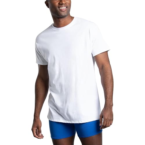 Fruit of The Loom Playera para Hombre, 100% Algodón, 4 Piezas
