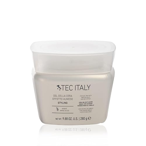 TEC ITALY Gel Della Cera Efecto Húmedo 280 g – Gel Fijación Media Cabello, Acabado Húmedo, Estiliza y Acondiciona, Para Todo Tipo de Cabello, Con Aminoácidos