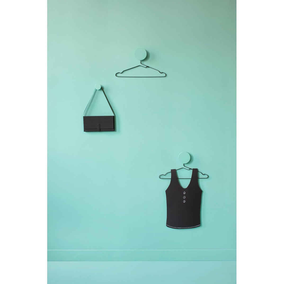 Brabantia 118647 Juego Ganchos, Aluminio Negro, 40X20 cm, 4 Piezas, Unitalla, Multicolor