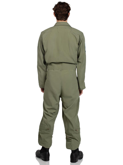 Leg Avenue Men's Top Gun Flight Suit Costume, Khaki/Green, X-Large