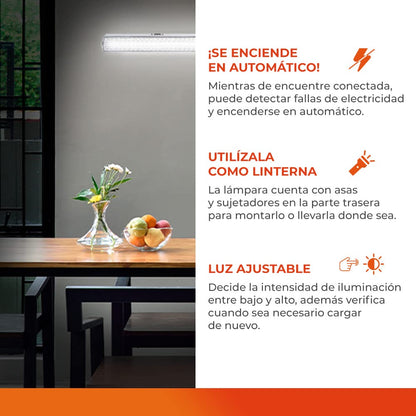 Tecnolite - Lámpara LED de Emergencia Portátil, Lámpara de Emergencia Recargable, Iluminación Interiores: Luz de Día 6500 k, 1 Watts, 180 Lumens,100 - 240 Volts.