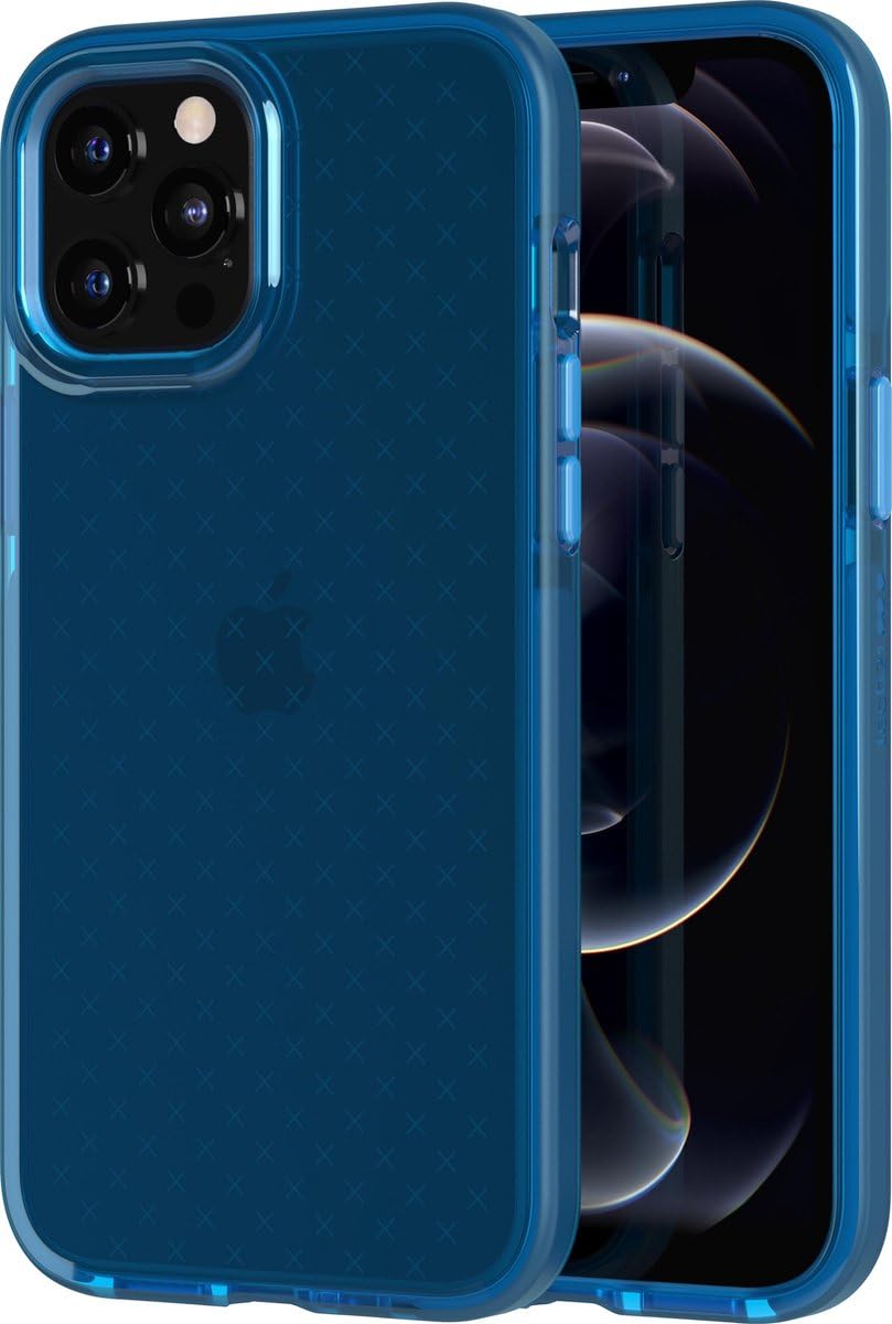 tech21 EVO Check - Funda para Apple iPhone 12 Pro MAX con protección contra caídas de 12 pies, Color Azul clásico