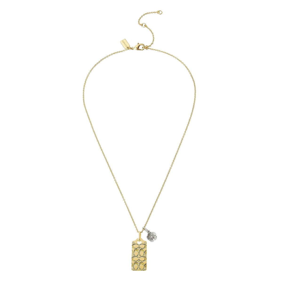 Coach Collar con colgante acolchado con etiqueta C