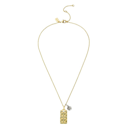 Coach Collar con colgante acolchado con etiqueta C