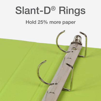 Oxford Carpeta de 3 Anillos 1002482 | 1.5 pulgadas, capacidad de 375 hojas, varios colores pastel, anillos inclinados en D, ClearVue, antiadherente, sin PVC