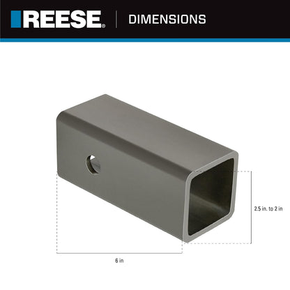 Reese Towpower 7028700 - Adaptador de Enganche para Remolque, de 2-1/2 Pulgadas a 2 Pulgadas, Receptor Cuadrado de 6 Pulgadas de Longitud.