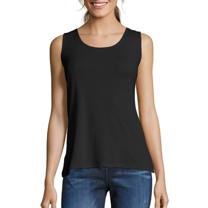 Hanes Camiseta sin Mangas para Mujer, 100% Algodón - negro - XXL