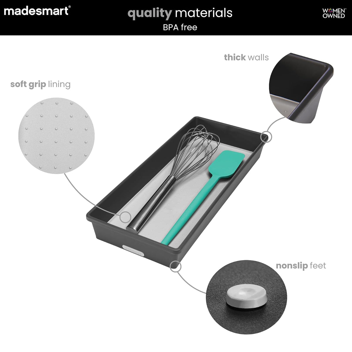 Madesmart Cubeta Clásico de 15.5 X 6.6 Pulgadas, Organizador de Almacenamiento Multiusos