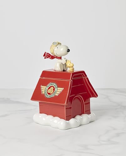 Lenox Chef Snoopy - Tarro para galletas | Porcelana duradera | Tamaño de 17.14 x 17.14 x 11.5 pulgadas | Regalo coleccionable para fanáticos de los cacahuetes