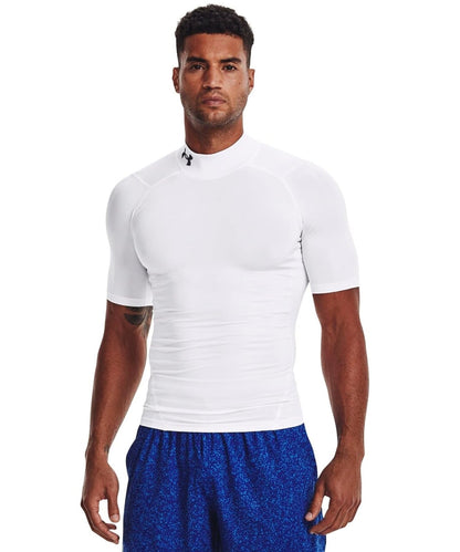 Under Armour Heatgear Armour Comp Mock Short Sleeve T-Shirt Camiseta Hombre - 3XL - Blanco (100) - Negro