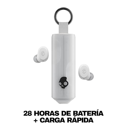 Skullcandy Dime 360 Wireless Earbuds with Clip-Anywhere Case - Bone | In-Ear Fit, Bluetooth, Noise Isolating, 28 Hours Battery, Microphone for iPhone Android, Easy Clip-On Design for Travel