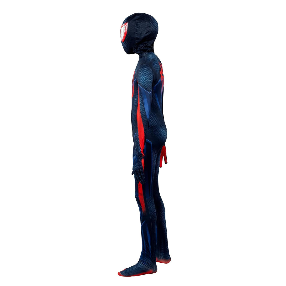 Marvel Miles Morales: Disfraz oficial de Zentai de Spider-Man para jóvenes, elastano elástico con cremalleras ocultas, aberturas para la muñeca (L) Multi