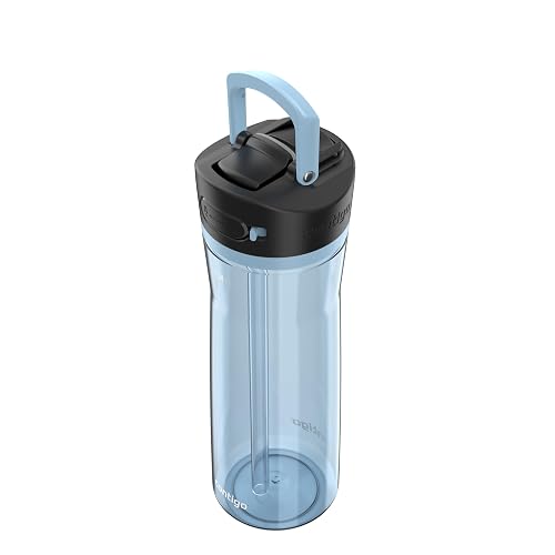 Contigo Botella de Agua Plástico Libre de BPA 710 ML Glaciar con Popote Ashland 2.0 Antiderrames Seguro para Viajar