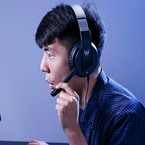 acer Predator Galea 311, tecnología de Audio TrueHarmony, Diseño de Diadema Plegable para Videojuego, Bocinas de 50 mm con almhoadillas de Espuma Suave y micrófono omnidireccional