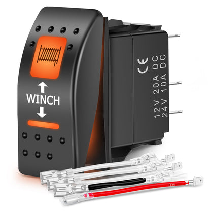Nilight Interruptor Basculante 5 Pines para UTV, Retroiluminado - Winch 7PIN