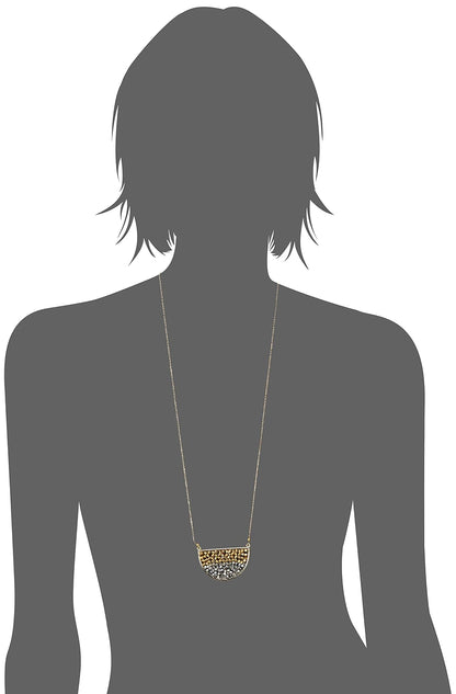 Panacea Collar con colgante de media luna transparente y plata, 76,2 cm + 5,08 cm extensor
