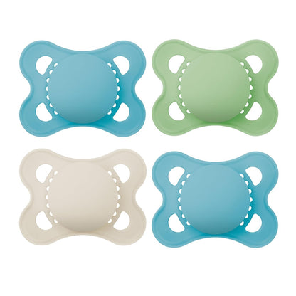 MAM Chupones Originales Mate para Bebé, 0-6 Meses, Paquete de 4 - Azul, beige - Paquete de 4