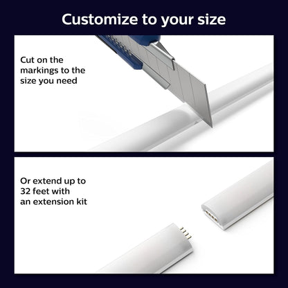 Philips Hue Tira de Luz Gradient Base, 2 metros + Extensión Tira de Luz Gradient- Compatible con base de tira Gradient