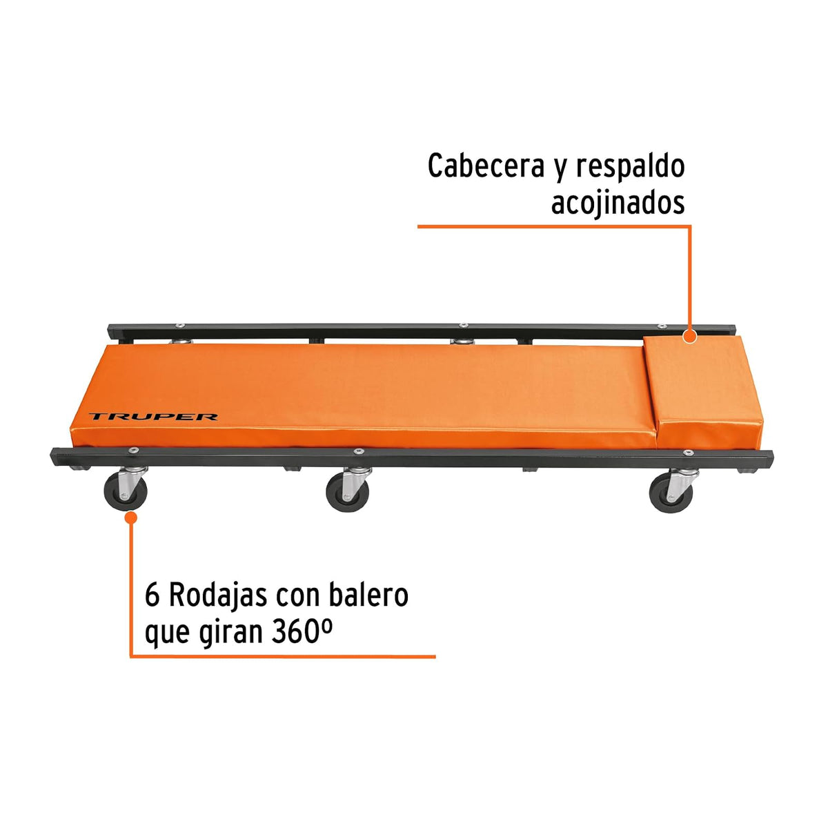 Truper CATA-40, Cama de taller, en acero al carbono, 40"