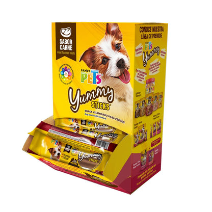 Fancy Pets Yummy Sticks para Perro Sabor Carne 1 kg, 50 Premios Fortificados con Vitaminas y Minerales